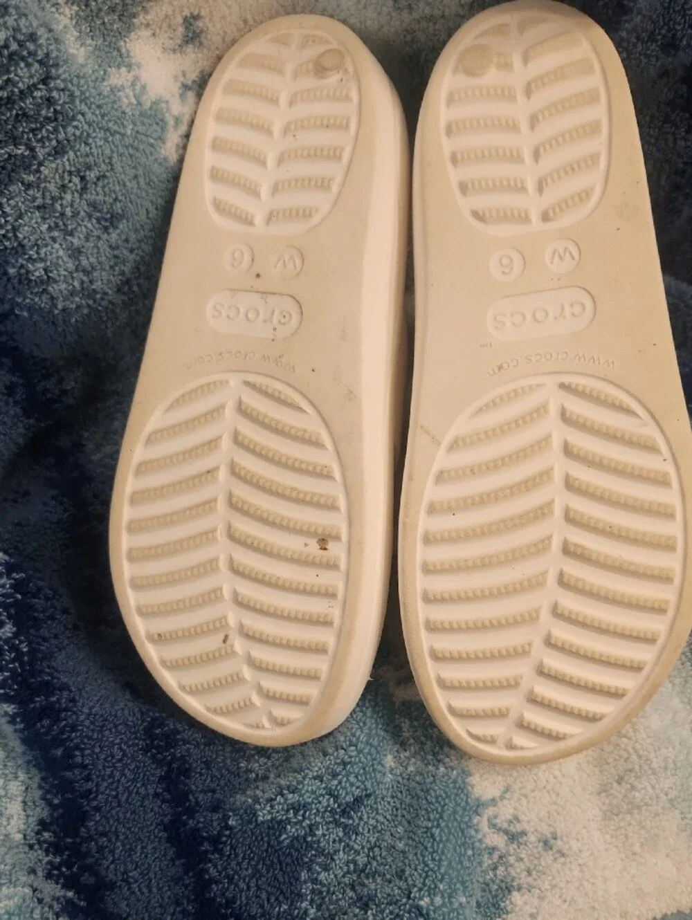 CROCS  White Double Strap Slide Sandals